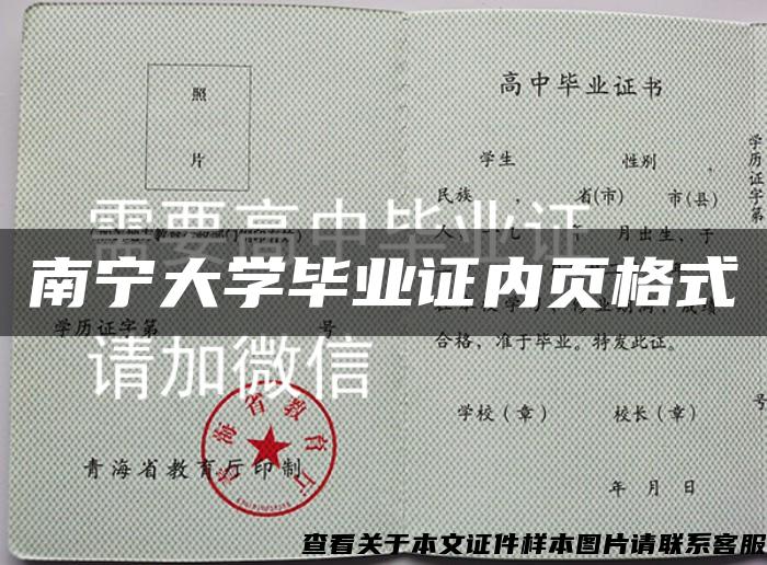 南宁大学毕业证内页格式