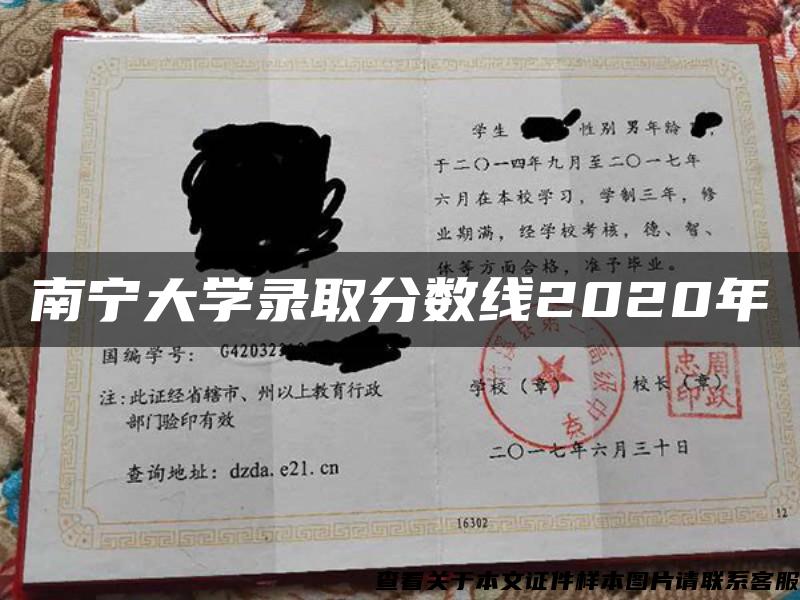 南宁大学录取分数线2020年