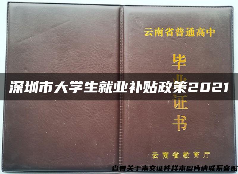 深圳市大学生就业补贴政策2021