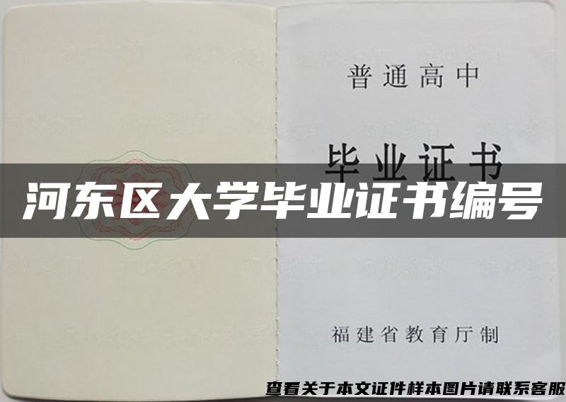 河东区大学毕业证书编号