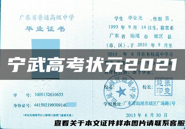 宁武高考状元2021