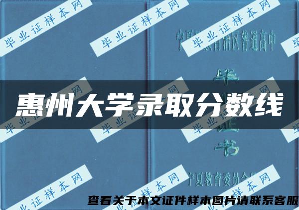 惠州大学录取分数线