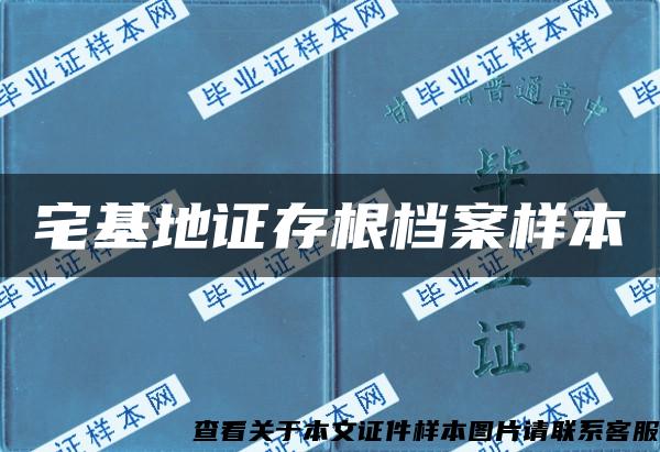 宅基地证存根档案样本