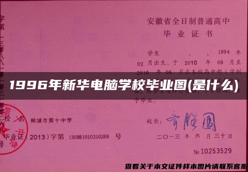 1996年新华电脑学校毕业图(是什么)