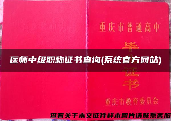 医师中级职称证书查询(系统官方网站)