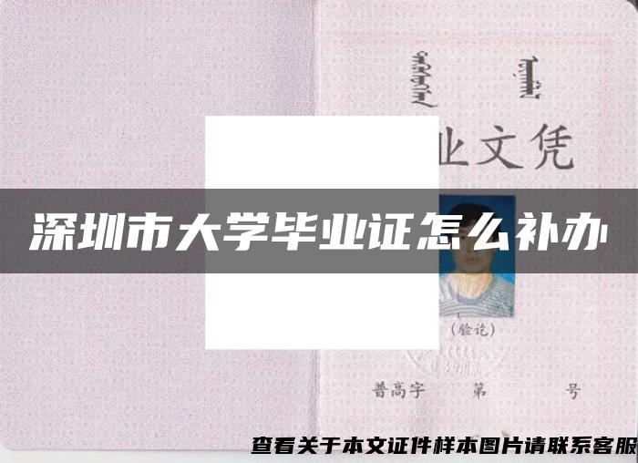 深圳市大学毕业证怎么补办