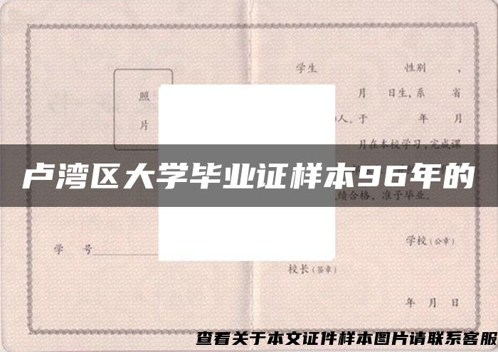 卢湾区大学毕业证样本96年的