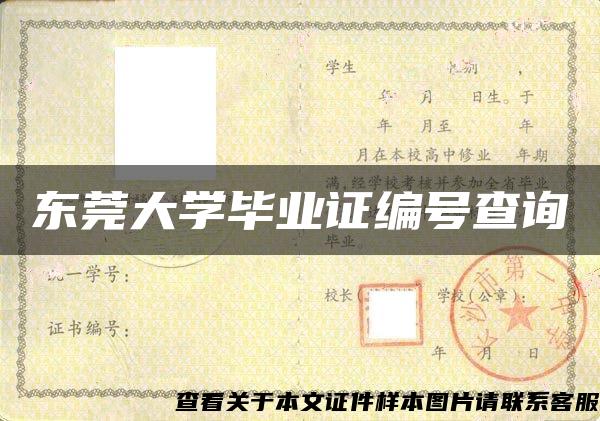 东莞大学毕业证编号查询