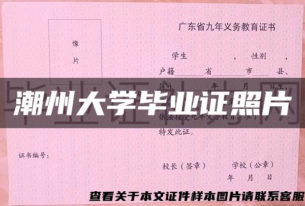 潮州大学毕业证照片