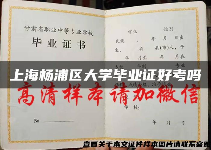 上海杨浦区大学毕业证好考吗