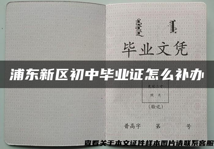 浦东新区初中毕业证怎么补办