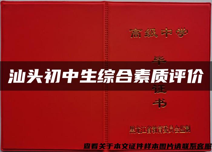 汕头初中生综合素质评价