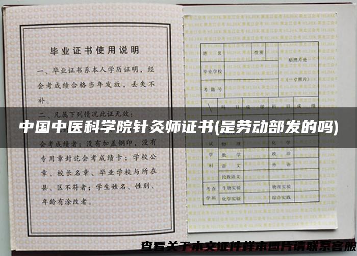 中国中医科学院针灸师证书(是劳动部发的吗)