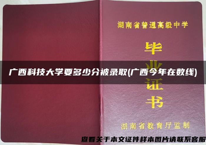 广西科技大学要多少分被录取(广西今年在数线)