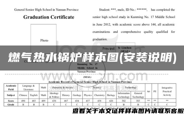 燃气热水锅炉样本图(安装说明)