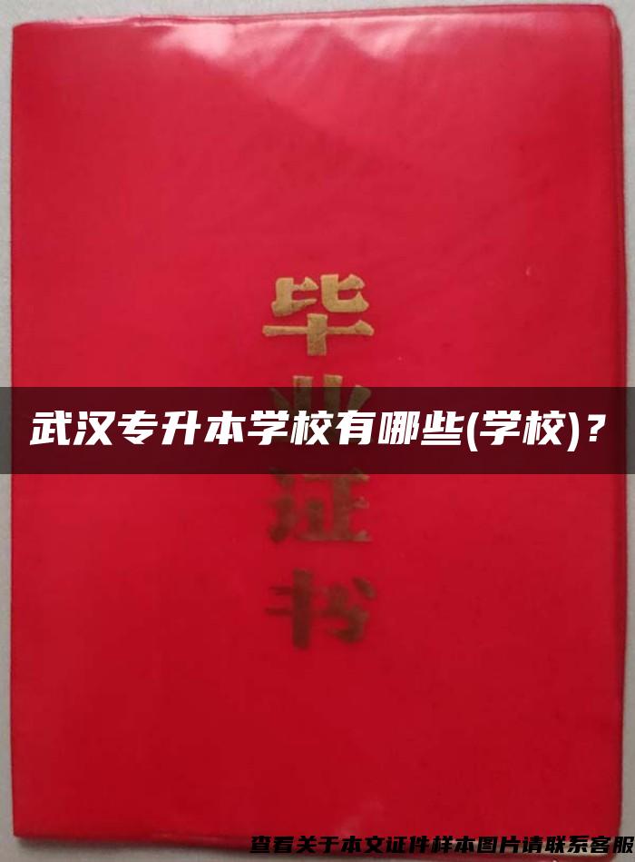 武汉专升本学校有哪些(学校)？