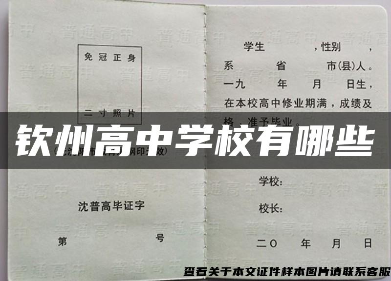 钦州高中学校有哪些