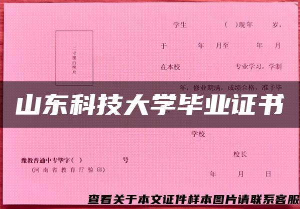 山东科技大学毕业证书