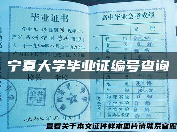 宁夏大学毕业证编号查询