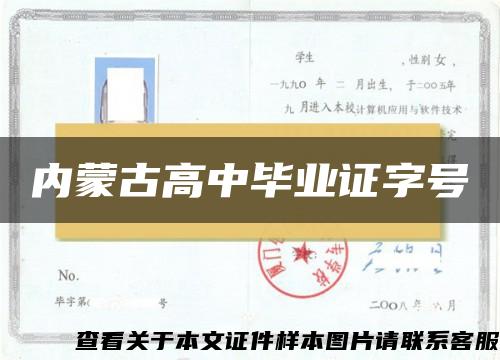 内蒙古高中毕业证字号