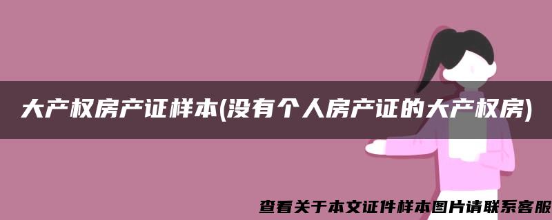 大产权房产证样本(没有个人房产证的大产权房)