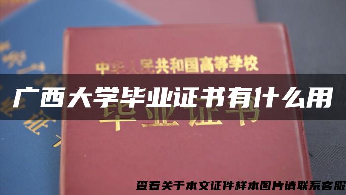 广西大学毕业证书有什么用