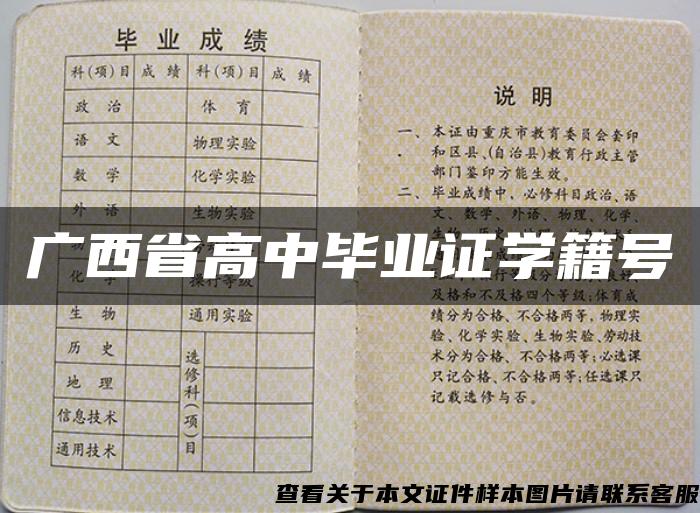 广西省高中毕业证学籍号