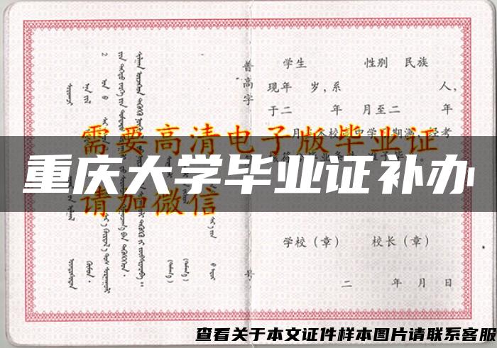 重庆大学毕业证补办