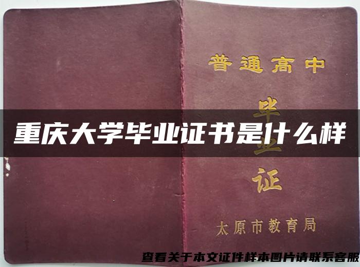 重庆大学毕业证书是什么样