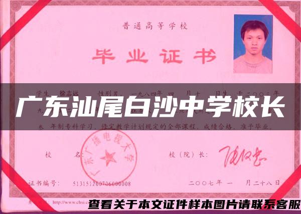 广东汕尾白沙中学校长