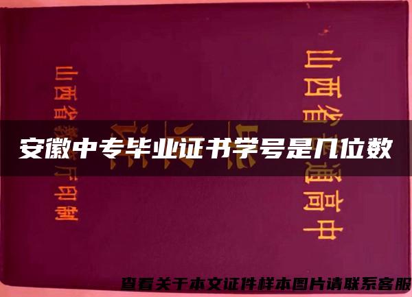 安徽中专毕业证书学号是几位数