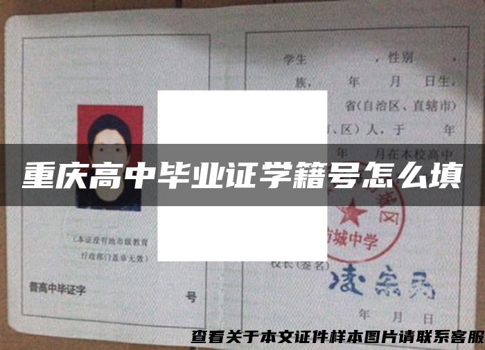 重庆高中毕业证学籍号怎么填