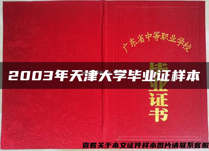 2003年天津大学毕业证样本