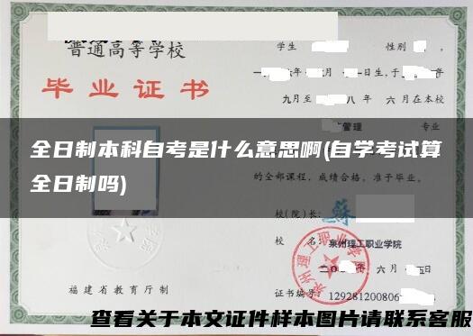 全日制本科自考是什么意思啊(自学考试算全日制吗)