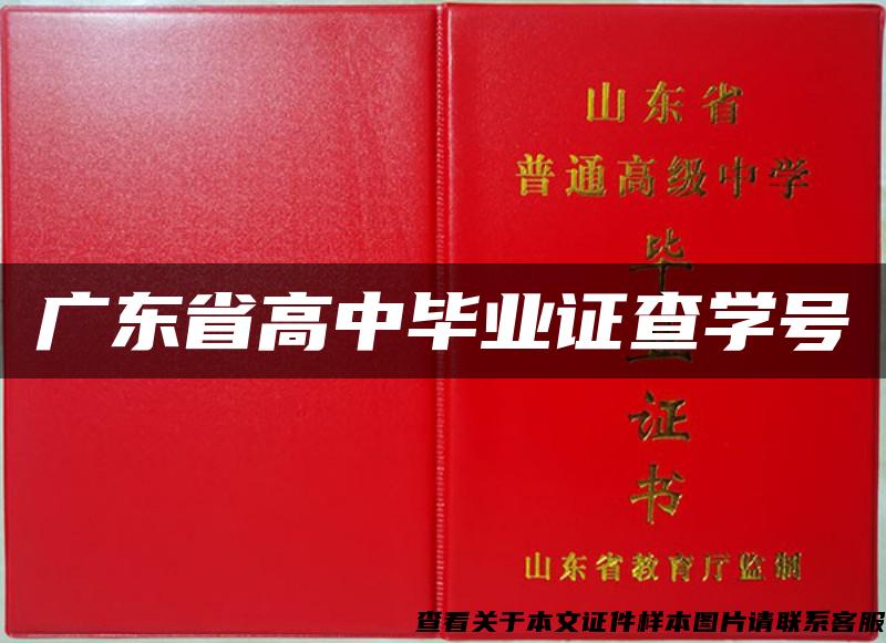 广东省高中毕业证查学号