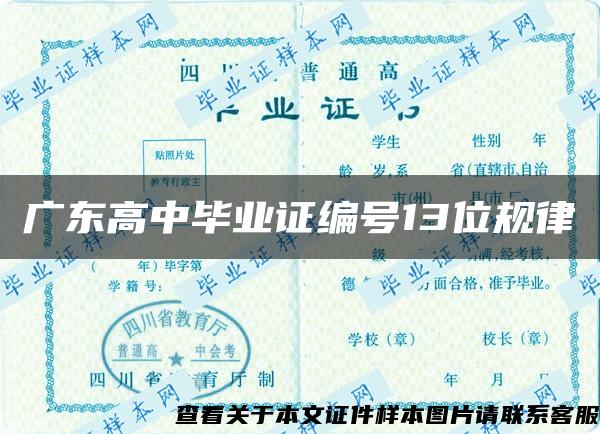 广东高中毕业证编号13位规律