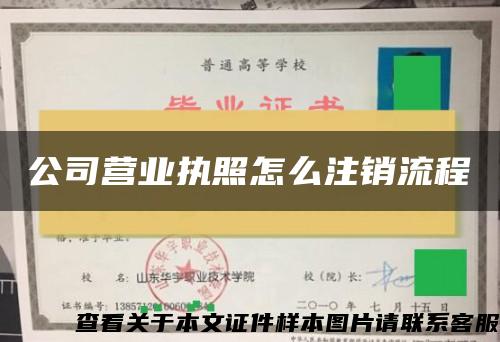 公司营业执照怎么注销流程