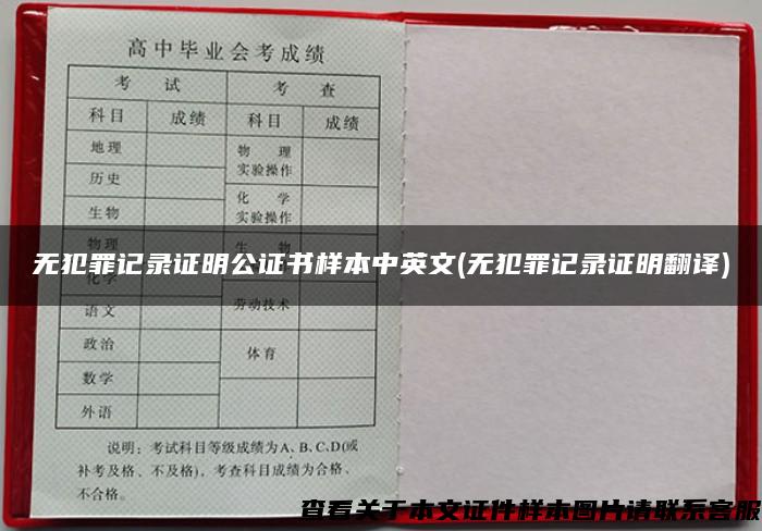 无犯罪记录证明公证书样本中英文(无犯罪记录证明翻译)