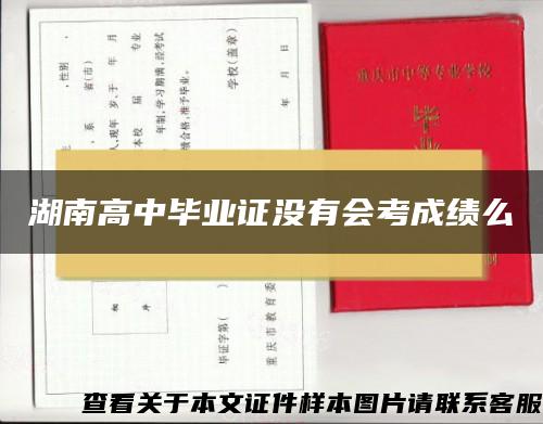 湖南高中毕业证没有会考成绩么