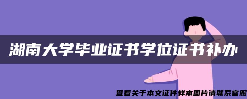 湖南大学毕业证书学位证书补办