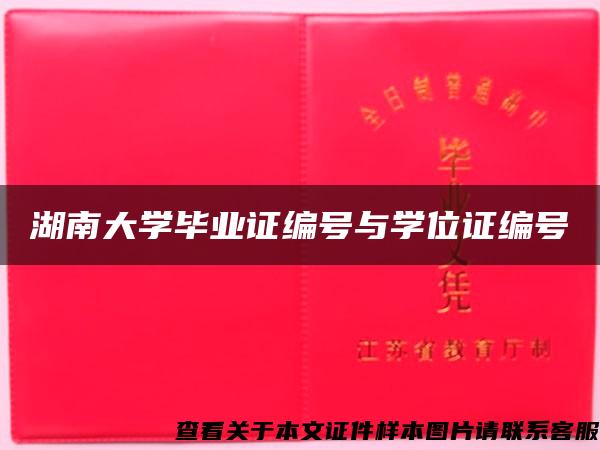 湖南大学毕业证编号与学位证编号