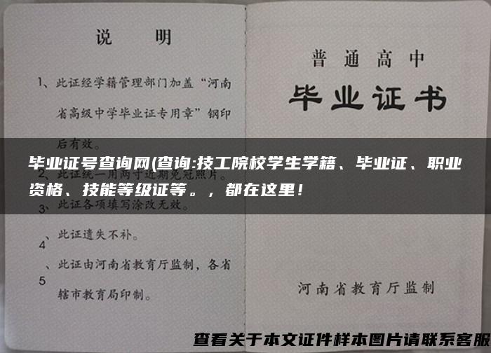 毕业证号查询网(查询:技工院校学生学籍、毕业证、职业资格、技能等级证等。，都在这里！