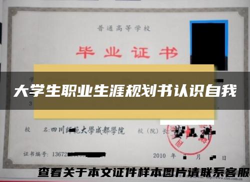 大学生职业生涯规划书认识自我