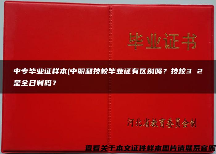 中专毕业证样本(中职和技校毕业证有区别吗？技校3 2是全日制吗？