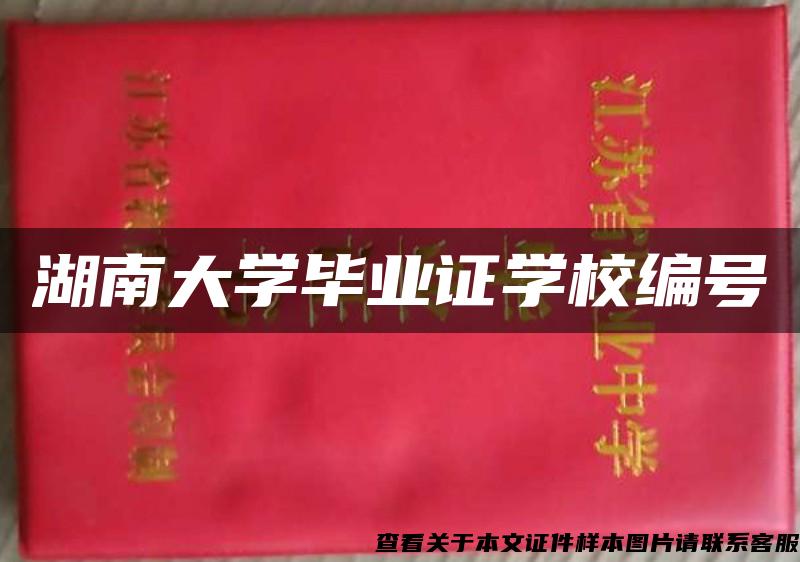 湖南大学毕业证学校编号