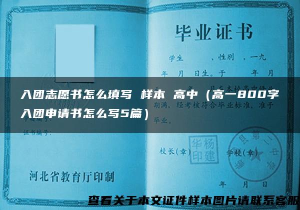 入团志愿书怎么填写 样本 高中（高一800字入团申请书怎么写5篇）