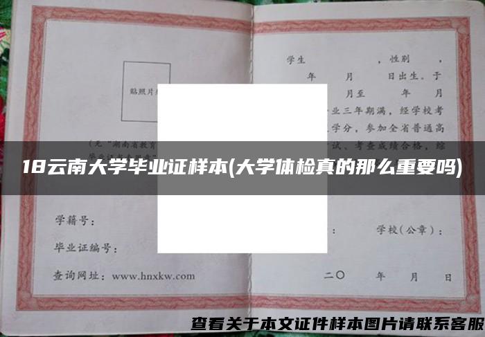 18云南大学毕业证样本(大学体检真的那么重要吗)