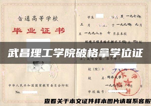 武昌理工学院破格拿学位证