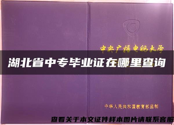 湖北省中专毕业证在哪里查询