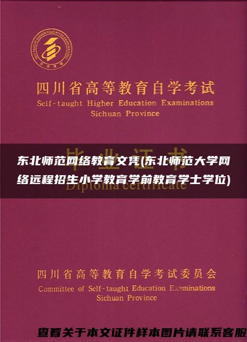 东北师范网络教育文凭(东北师范大学网络远程招生小学教育学前教育学士学位)